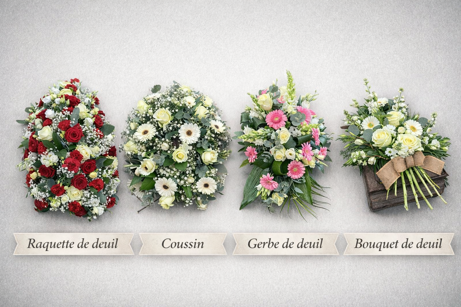 Compositions florales de deuil