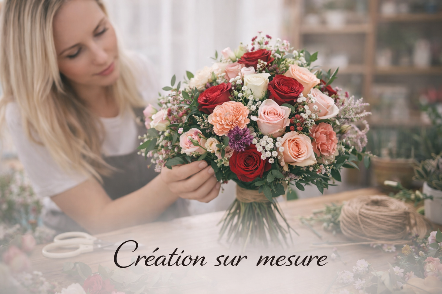 Création florale en atelier